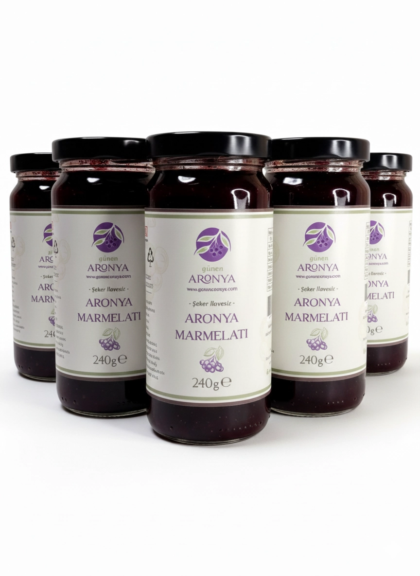 Aronya Marmelatı (şeker ilavesiz) 5 li Avantajlı Paket (1,2 kg)