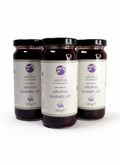 Aronya Marmelatı (şeker ilavesiz) 3 lü Paket (720 gr)